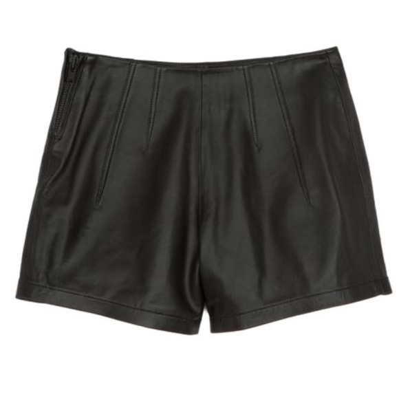 NM High Waist Genuine Leather Shorts - Picture 2 of 9